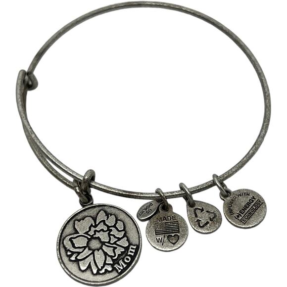 Alex and Ani "Mom" Charm Bangle Bracelet - Picture 3 of 4
